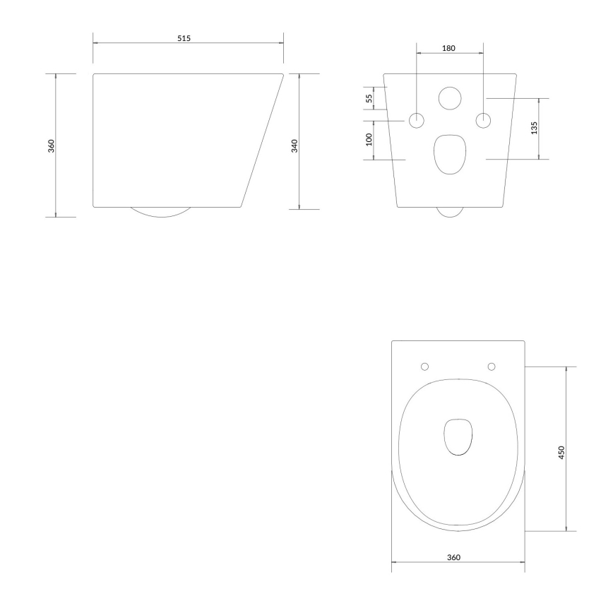OMNIRES TAMPAMWBP - Wall-hung toilet with TAMPA SoftClose seat, ceramic, glossy white