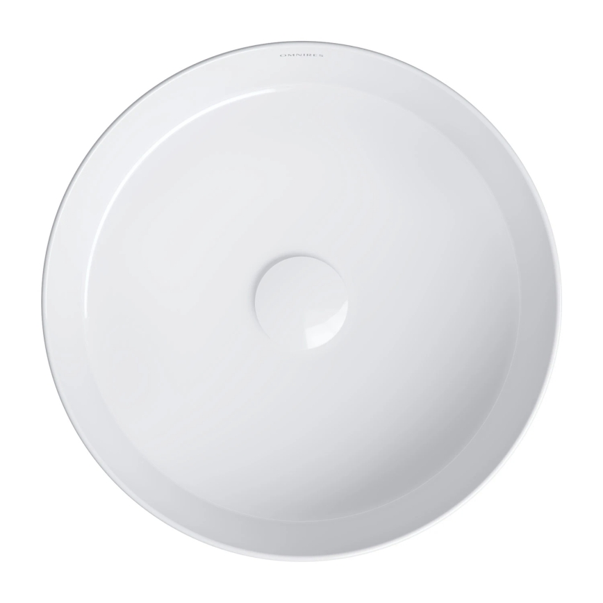 OMNIRES TULSA355BP - TULSA countertop washbasin Ø 36 cm ceramic/glossy white