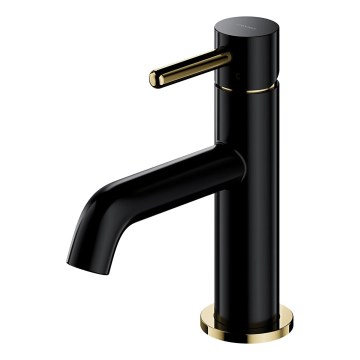 OMNIRES Y1210NBLGL - Y Basin Mixer 16.2 cm, Semi-Matte Black/Polished Gold