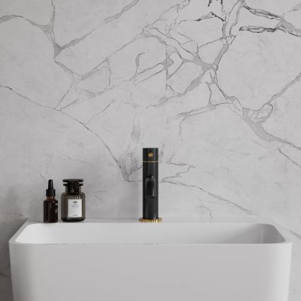 OMNIRES Y1210NBLGL - Y Basin Mixer 16.2 cm, Semi-Matte Black/Polished Gold