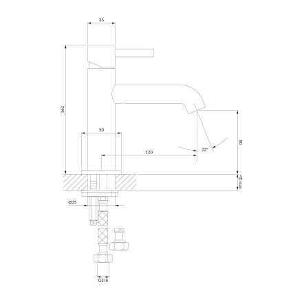OMNIRES Y1210NCPB - Basin tap Y 16,2 cm brushed copper