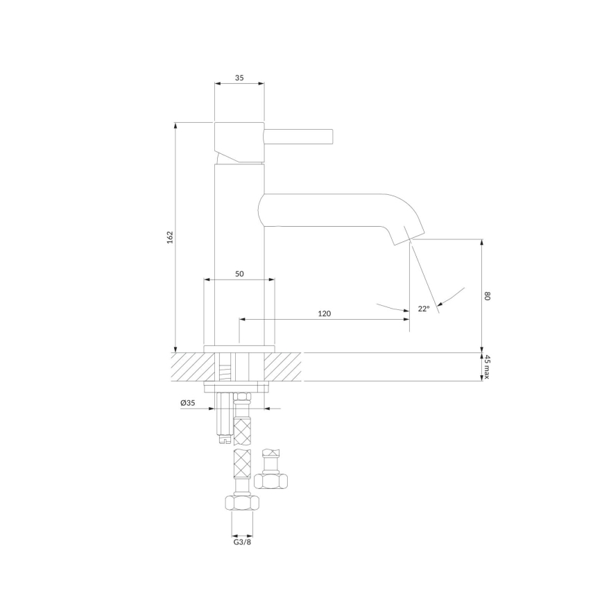 OMNIRES Y1210NCR - Basin tap Y 16,2 cm shiny chrome