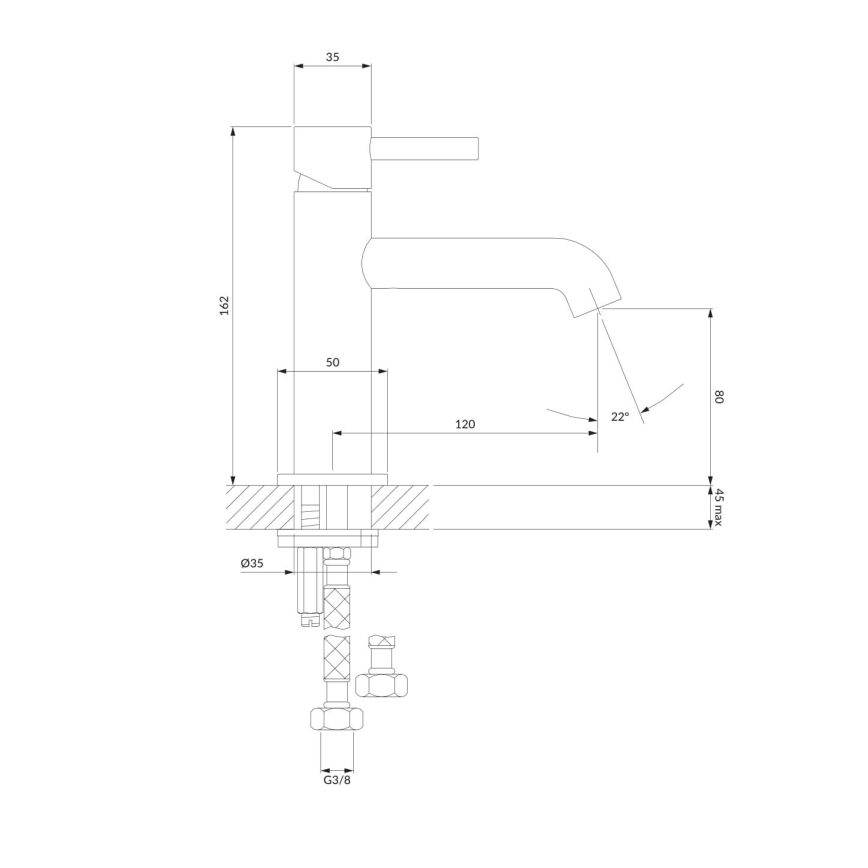 OMNIRES Y1210NGL - Basin tap Y 16,2 cm shiny golden