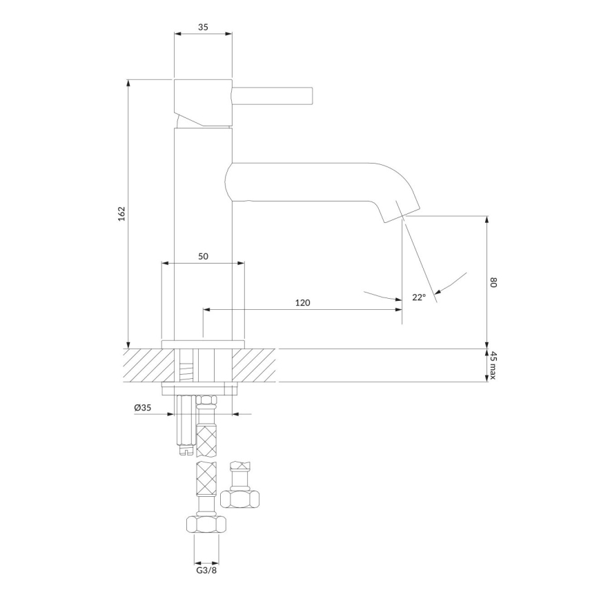 OMNIRES Y1210NGLB - Y Basin Mixer, 16.2 cm, Brushed Gold