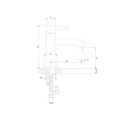 OMNIRES Y1210NGR - Basin tap Y 16,2 cm brushed graphite