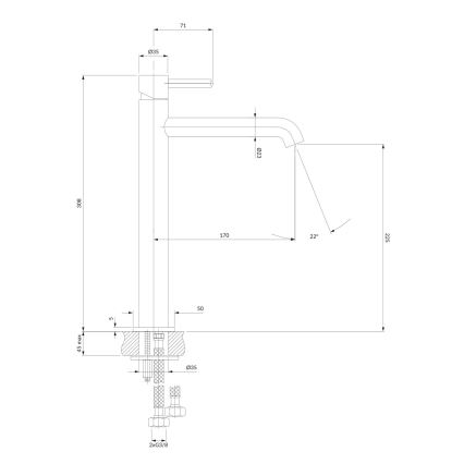 OMNIRES Y1212CR - Basin tap Y 30,8 cm shiny chrome