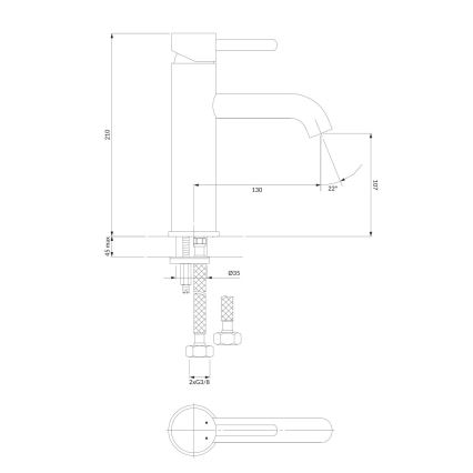 OMNIRES Y1213MAXCR - Basin tap Y 21 cm shiny chrome