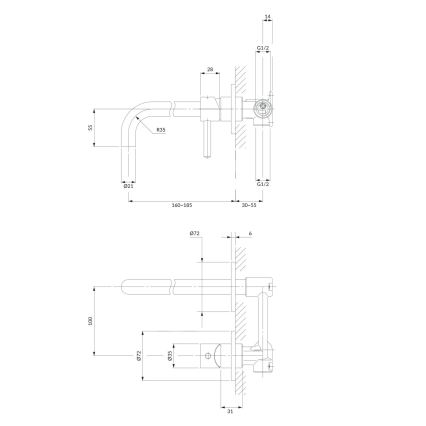 OMNIRES Y1215HCR - Basin tap for concealed installation Y shiny chrome