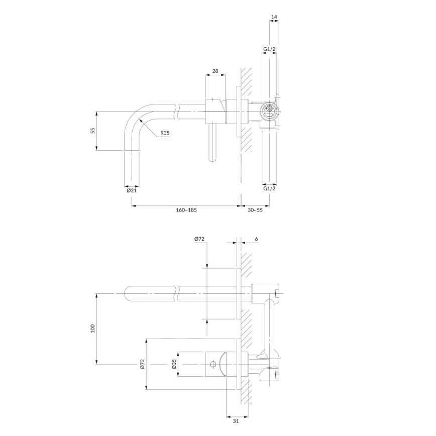 OMNIRES Y1215HCR - Basin tap for concealed installation Y shiny chrome
