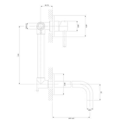 OMNIRES Y1215NCR - Basin tap for concealed installation Y shiny chrome