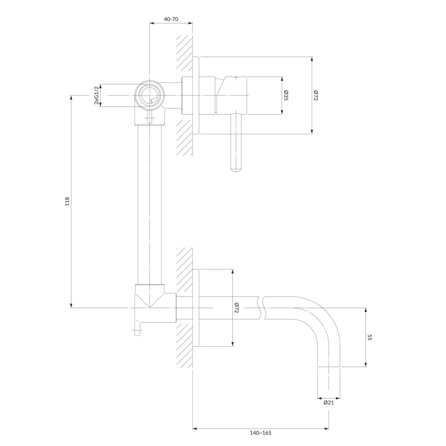 OMNIRES Y1215NCR - Basin tap for concealed installation Y shiny chrome