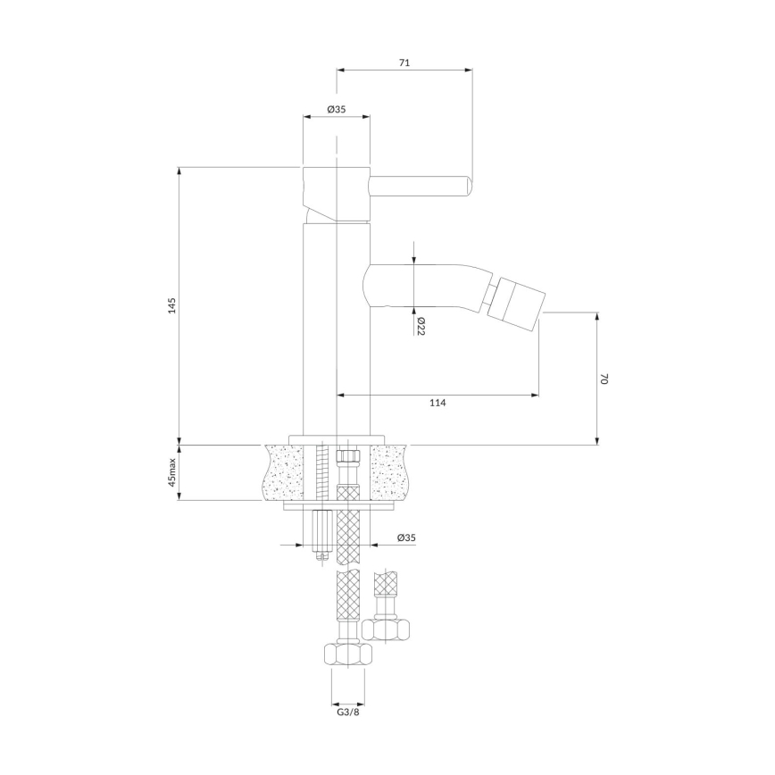 OMNIRES Y1220CR - Bidet tap Y 14,5 cm shiny chrome