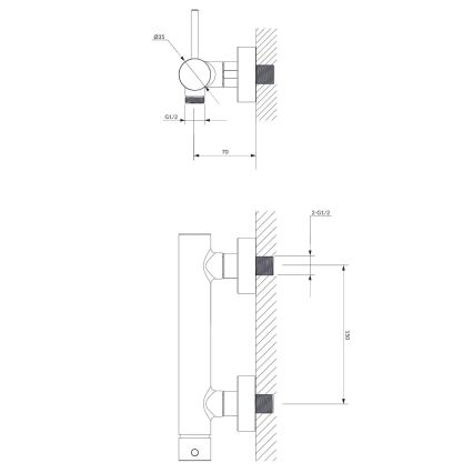 OMNIRES Y1240BL - Shower tap Y semi-matte black