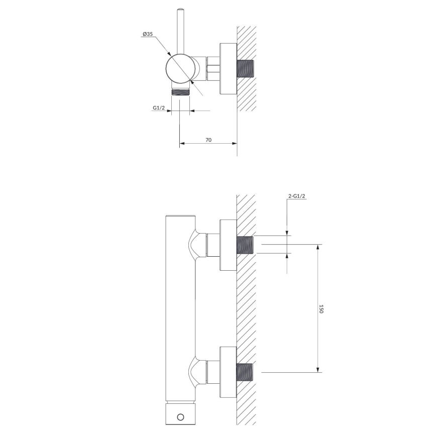 OMNIRES Y1240BL - Shower tap Y semi-matte black