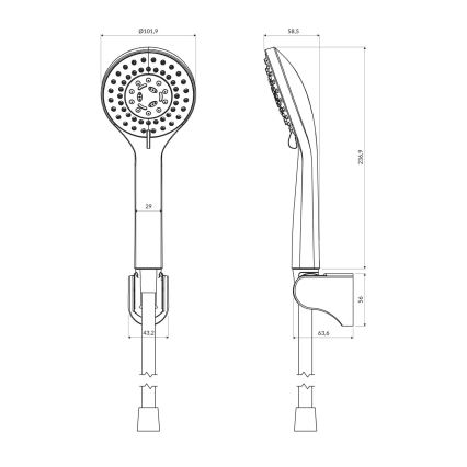 OMNIRES YOSEMITE-PBL - Shower set YOSEMITE semi-matte black