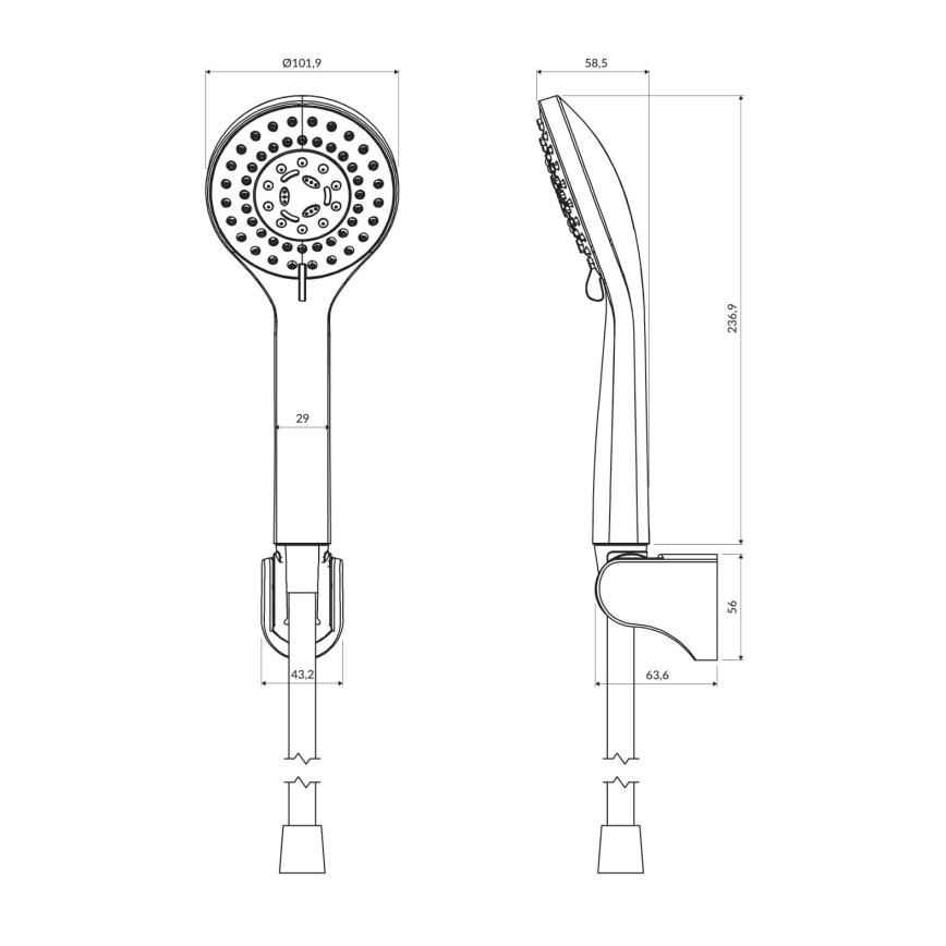 OMNIRES YOSEMITE-PBL - Shower set YOSEMITE semi-matte black