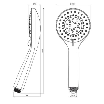 OMNIRES YOSEMITE-RBL - Handheld shower YOSEMITE semi-matte black