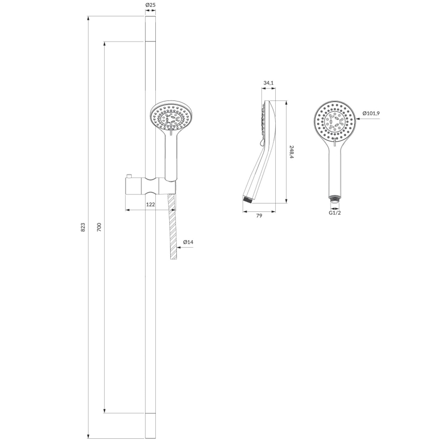 OMNIRES YOSEMITE-SBL - Shower set YOSEMITE semi-matte black