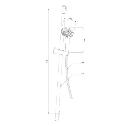 OMNIRES YOSEMITE-SCR - Shower set YOSEMITE shiny chrome