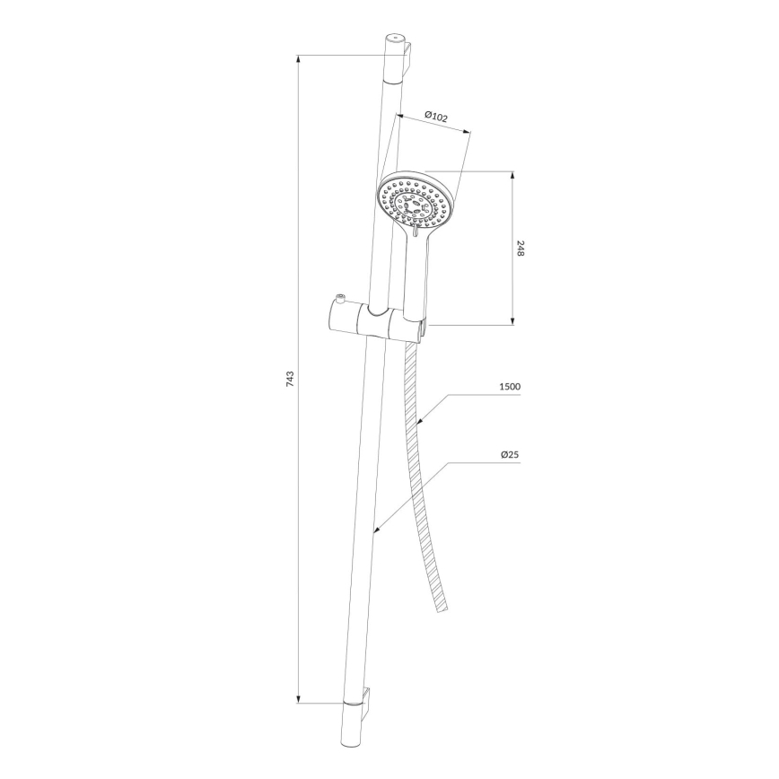 OMNIRES YOSEMITE-SCR - Shower set YOSEMITE shiny chrome