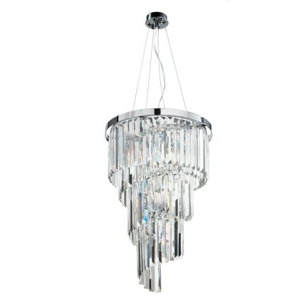 Ondaluce - ALEXANDER Cable-Suspended Crystal Chandelier 7xE14/10W/230V Ø 40 cm Glossy Chrome/Clear