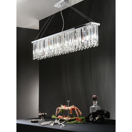 Ondaluce - BATIDA Cable-hung Crystal Chandelier 8xE14/10W/230V Polished Chrome