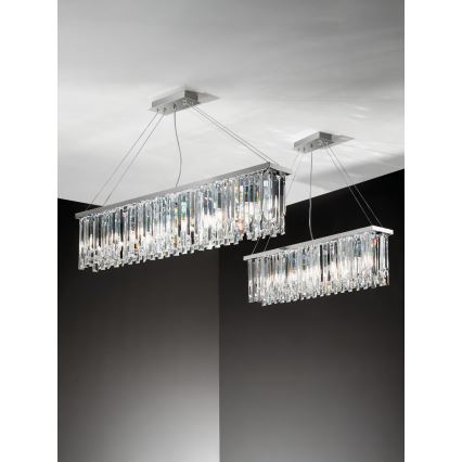 Ondaluce - BATIDA Cable-hung Crystal Chandelier 8xE14/10W/230V Polished Chrome