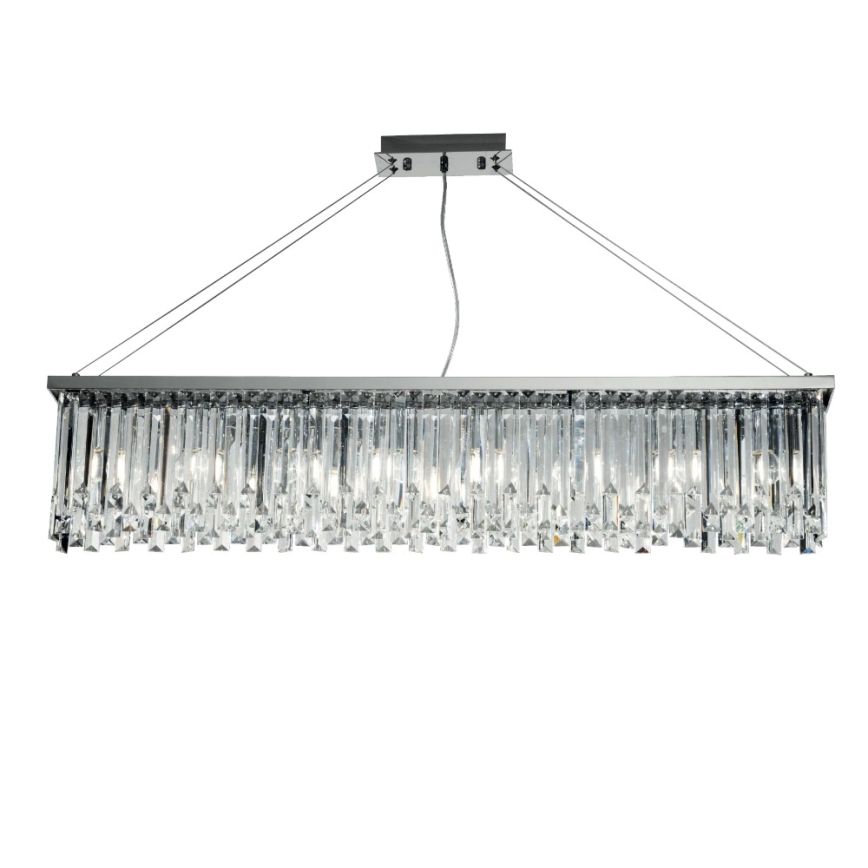 Ondaluce - BATIDA Crystal Chandelier Suspended on Cable 8xE14/10W/230V Polished Chrome/Clear