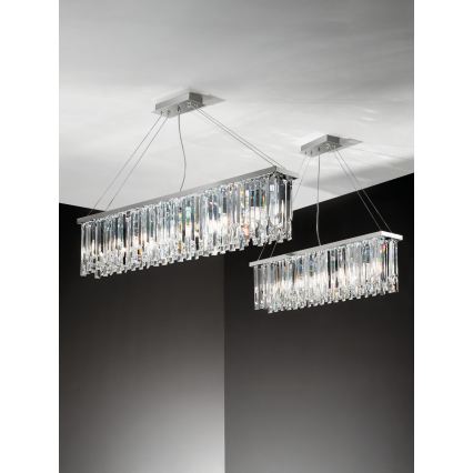 Ondaluce - BATIDA Crystal Chandelier Suspended on Cable 8xE14/10W/230V Polished Chrome/Clear