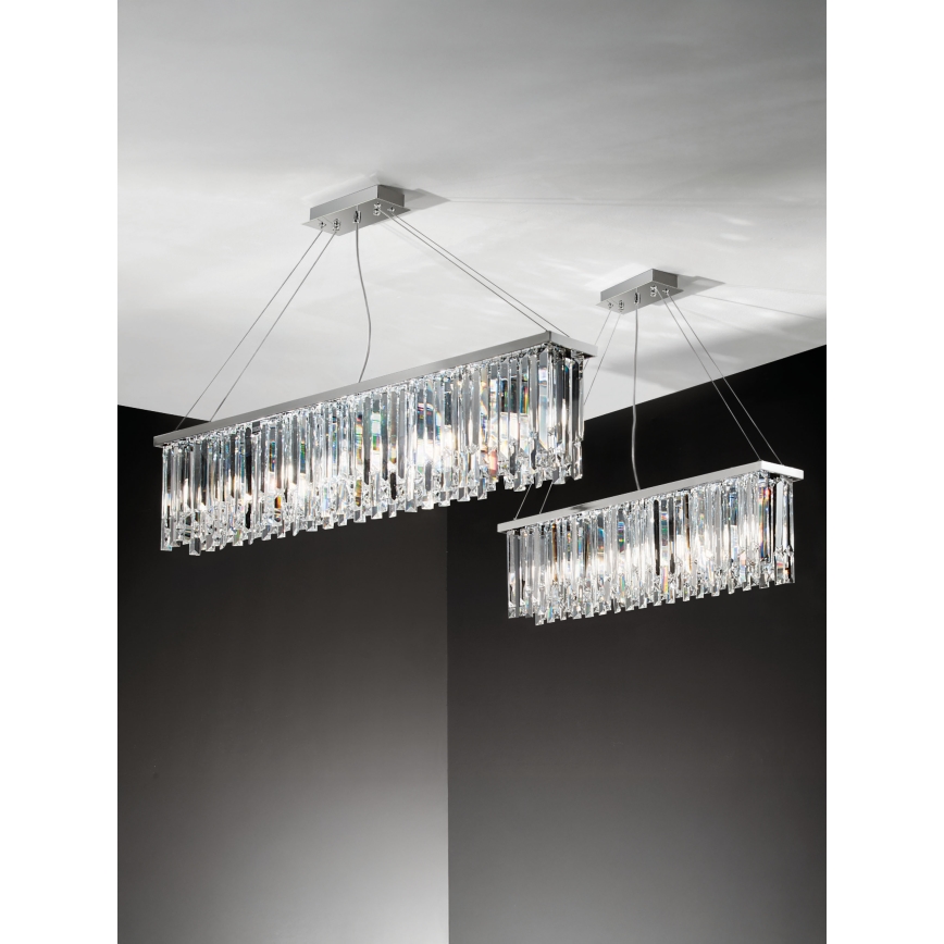 Ondaluce - BATIDA Crystal Chandelier Suspended on Cable 8xE14/10W/230V Polished Chrome/Clear