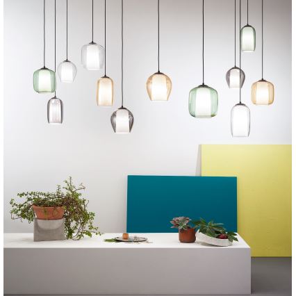 Ondaluce - BONNIE Cable Pendant Lamp 1x E27/15W/230V, Ø 15.5 cm, Black/Smoked Black