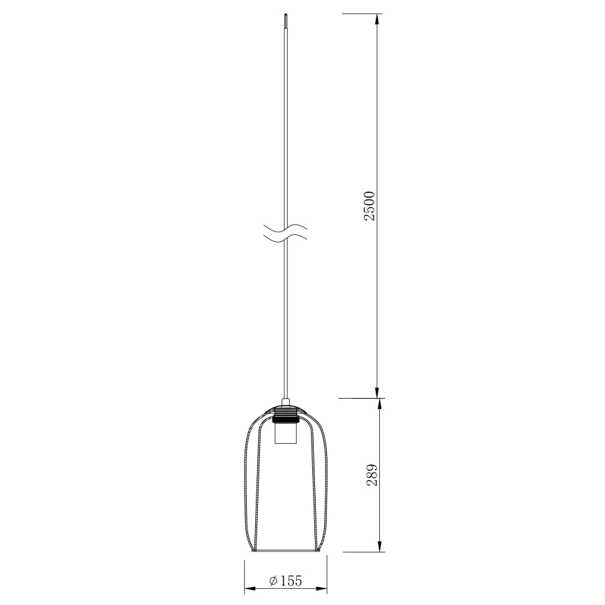 Ondaluce - BONNIE Cable Pendant Lamp 1x E27/15W/230V, Ø 15.5 cm, Black/Smoked Black