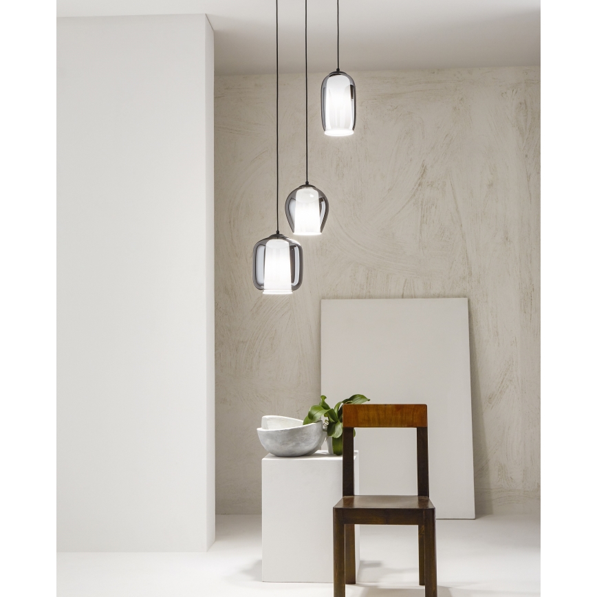 Ondaluce - BONNIE cable pendant lamp 1xE27/15W/230V, Ø 15 cm, Smoky Black