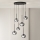 Ondaluce - Cable-hung chandelier JEWEL 6xE14/10W/230V Ø 55 cm black/smoked black
