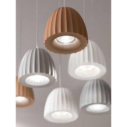 Ondaluce - Cable-hung pendant CONCRETE 1xGU10/7,5W/230V pr. 10,5 cm concrete white