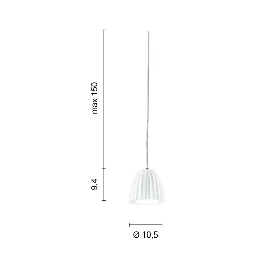 Ondaluce - Cable-hung pendant CONCRETE 1xGU10/7,5W/230V pr. 10,5 cm concrete white