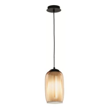 Ondaluce - Cable pendant lamp BONNIE 1xE27/15W/230V Ø 15.5 cm black/smoky beige