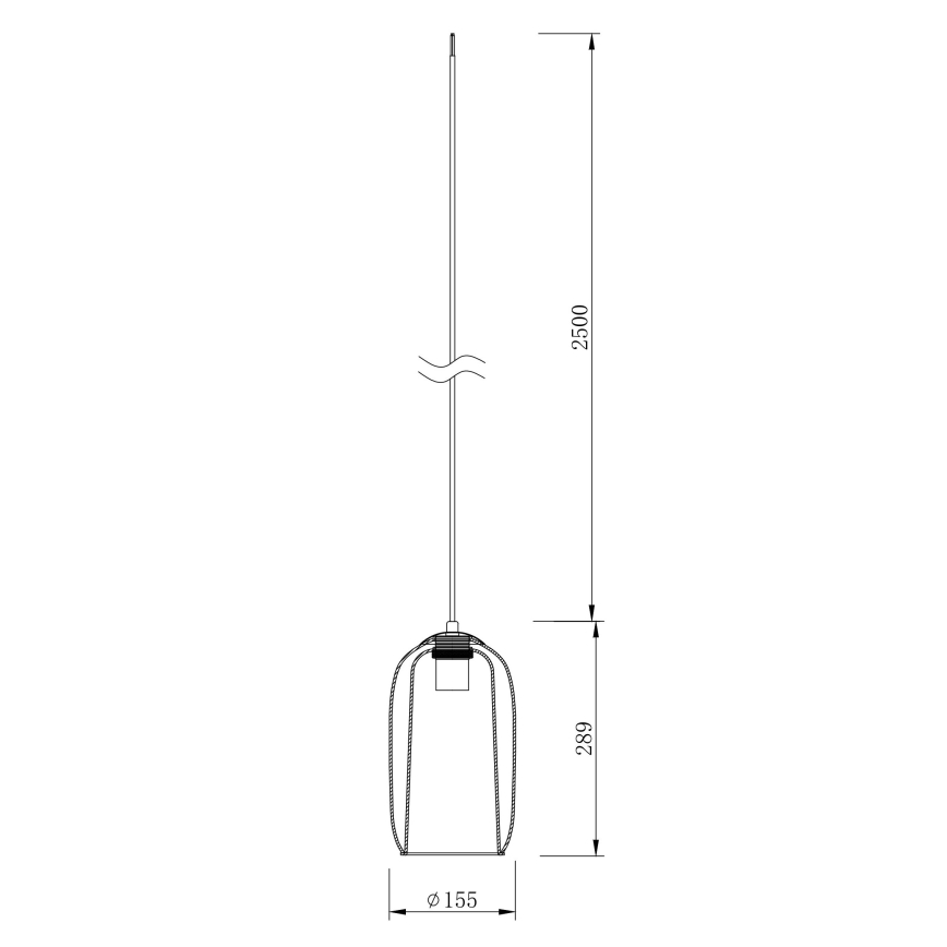 Ondaluce - Cable pendant lamp BONNIE 1xE27/15W/230V Ø 15.5 cm black/smoky beige