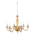 Ondaluce - Cable-suspended chandelier PAGANINI 6xE14/10W/230V Ø 70 cm gold/smoky beige