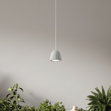 Ondaluce - Cable-suspended pendant light CONCRETE 1xGU10/7.5W/230V Ø 10.5 cm concrete grey