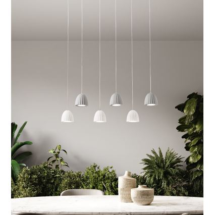 Ondaluce - Cable-suspended pendant light CONCRETE 1xGU10/7.5W/230V Ø 10.5 cm concrete grey