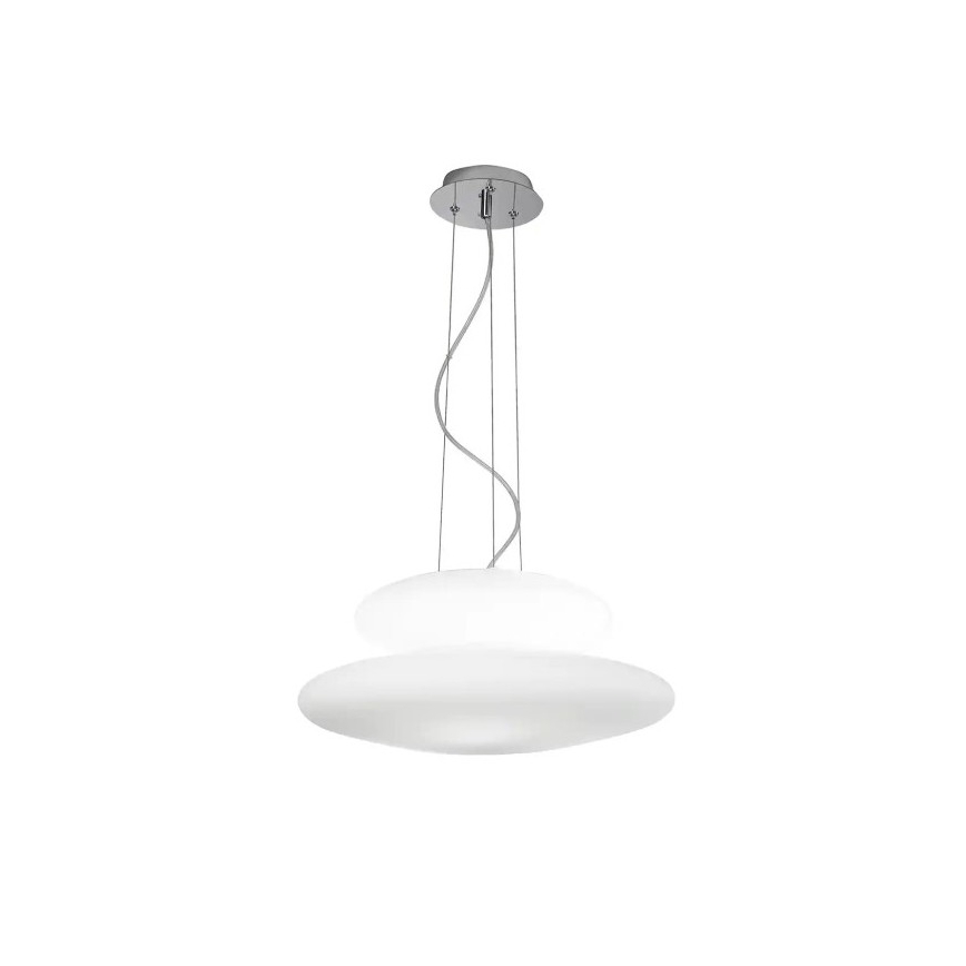 Ondaluce - Cable-suspended pendant PAGODA 3xE27/15W/230V + 2xE27/15W Ø 50 cm white