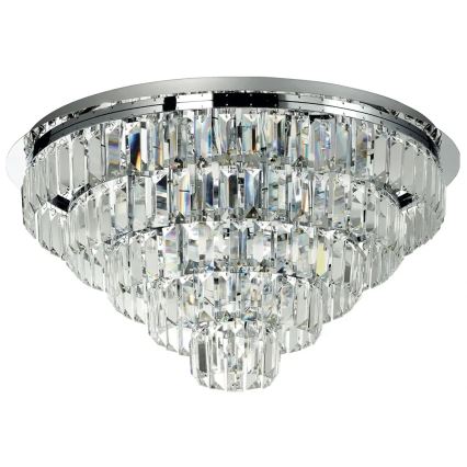 Ondaluce - Crystal ceiling light CASTLE 12xG9/7W/230V Ø 60 cm polished chrome