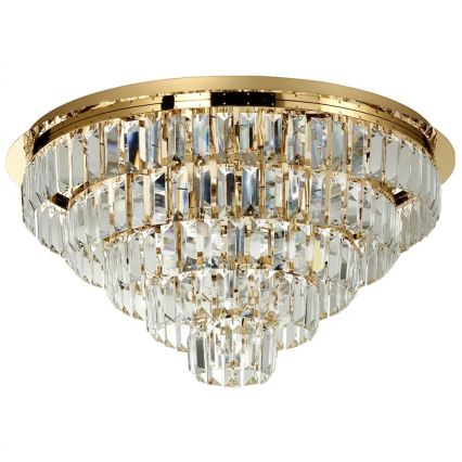 Ondaluce - CASTLE Crystal Ceiling Light 12xG9/7W/230V Ø 60 cm Gold