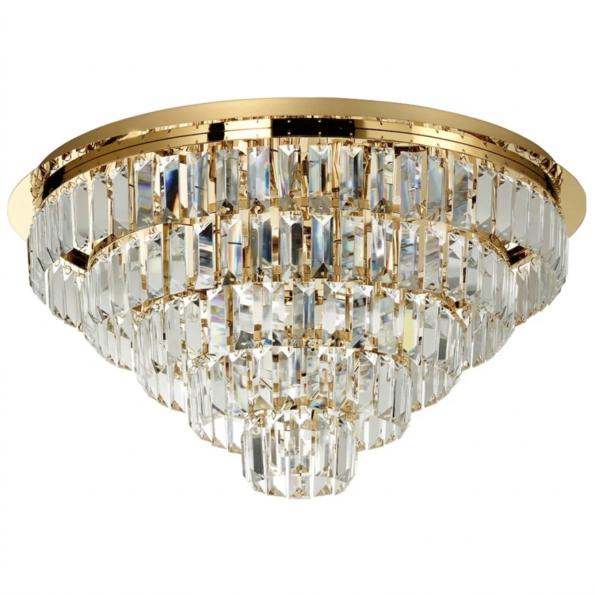 Ondaluce - CASTLE Crystal Ceiling Light 12xG9/7W/230V Ø 60 cm Gold
