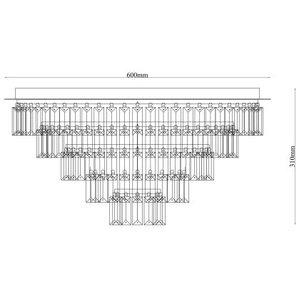 Ondaluce - CASTLE Crystal Ceiling Light 12x G9/7W/230V, Ø 60 cm, Polished Chrome