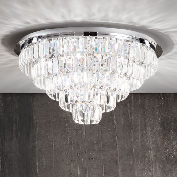 Ondaluce - Crystal ceiling light CASTLE 12xG9/7W/230V Ø 60 cm polished chrome