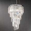 Ondaluce - Crystal chandelier suspended on cable ALEXANDER 10×E14, 10 W, 230 V, Ø 50 cm, polished chrome