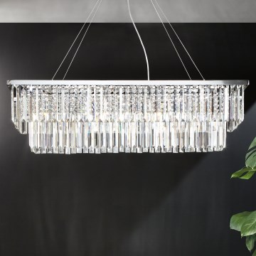 Ondaluce - DAIQUIRI Cable-Mounted Crystal Chandelier, 8x E14/10W/230V, Polished Chrome