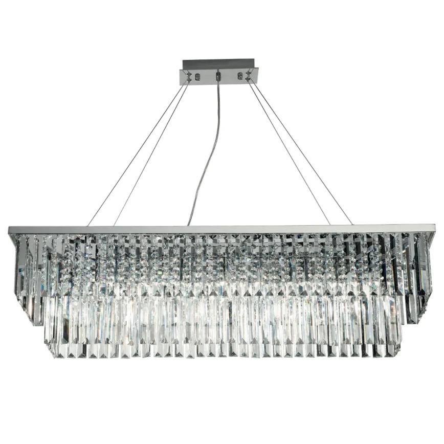 Ondaluce - DAIQUIRI Cable-Mounted Crystal Chandelier, 8x E14/10W/230V, Polished Chrome